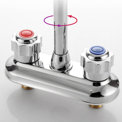 Skorter | 2-Handle Brass Bathroom Faucet Modern High Arc Center Tap