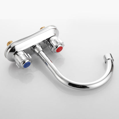 Skorter | 2-Handle Brass Bathroom Faucet Modern High Arc Center Tap