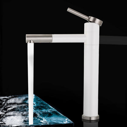 Skorter | Modern Vessel Sink Faucet Stainless Steel Single Handle Low Arc Pull Down Vessel Faucet