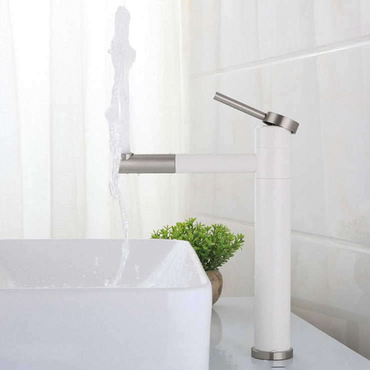 Skorter | Modern Vessel Sink Faucet Stainless Steel Single Handle Low Arc Pull Down Vessel Faucet