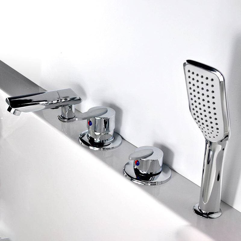 Skorter | Wall-mounted Copper Roman Bathtub Faucet Low Arc Roman Bathtub Filler Trim