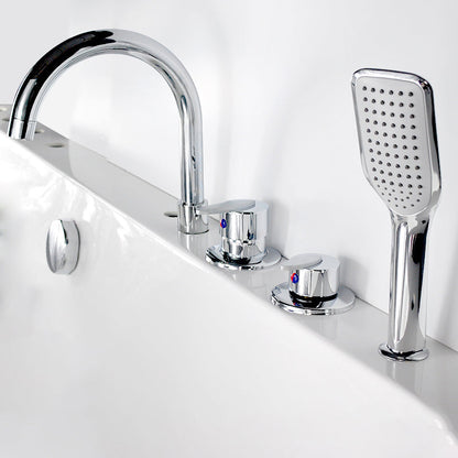 Skorter | Wall-mounted Copper Roman Bathtub Faucet Low Arc Roman Bathtub Filler Trim