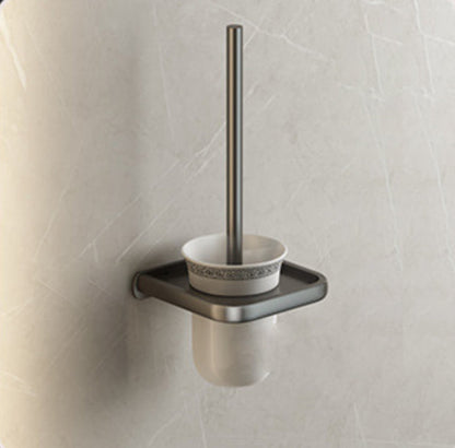 Skorter | Contemporary Bathroom Accessory Set Grey Aluminum Bathroom Accessory Kit