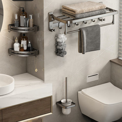 Skorter | Contemporary Bathroom Accessory Set Grey Aluminum Bathroom Accessory Kit