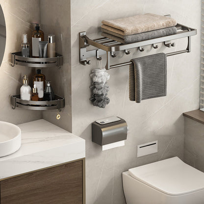 Skorter | Contemporary Bathroom Accessory Set Grey Aluminum Bathroom Accessory Kit