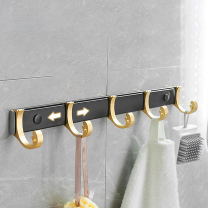 Skorter | Contemporary Bathroom Accessory Set Black & Golden Bath Shelf/Towel Bar