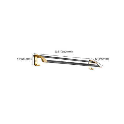 Skorter | Contemporary Bath Accessories Set Black & Golden Bath Shelf/Towel Bar