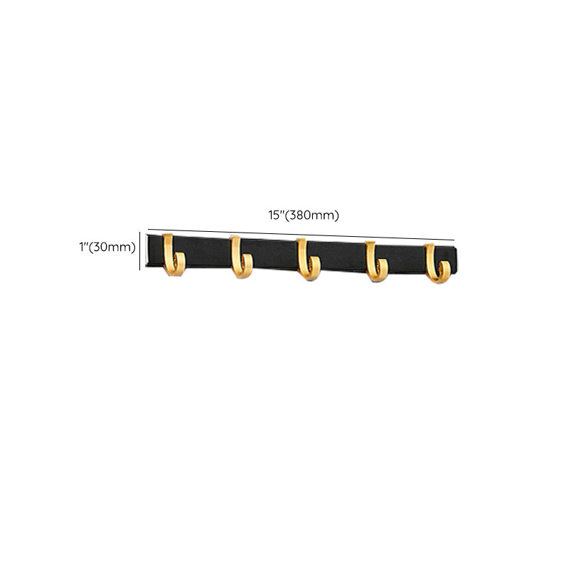 Skorter | Contemporary Bath Accessories Set Black & Golden Bath Shelf/Towel Bar
