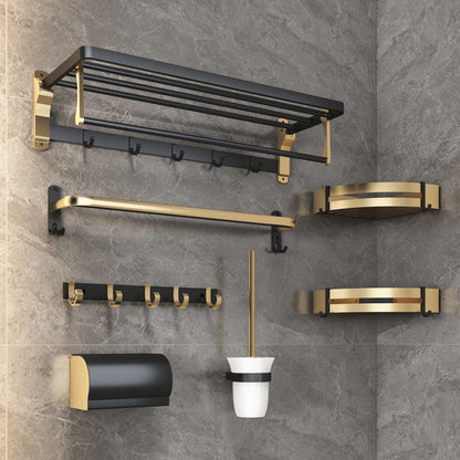 Skorter | Black & Brass Bathroom Set Modern Style Bathroom Accessories As Individual Piece Or As Set