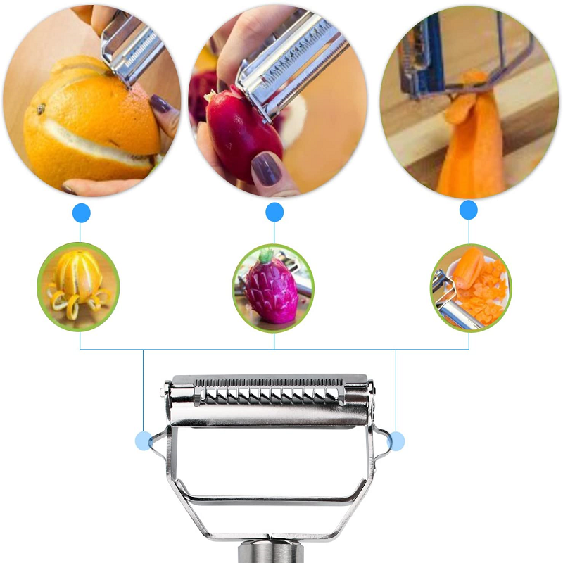 Skorter | Ultra-sharp Stainless Steel Multifunctional Vegetable Peeler & Julienne Cutter