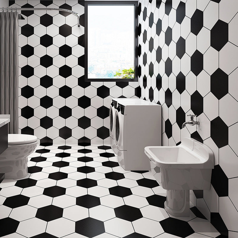 Skorter | Bathroom Wall Floor Tile Waterproof Geometric Pattern Floor Wallpaper