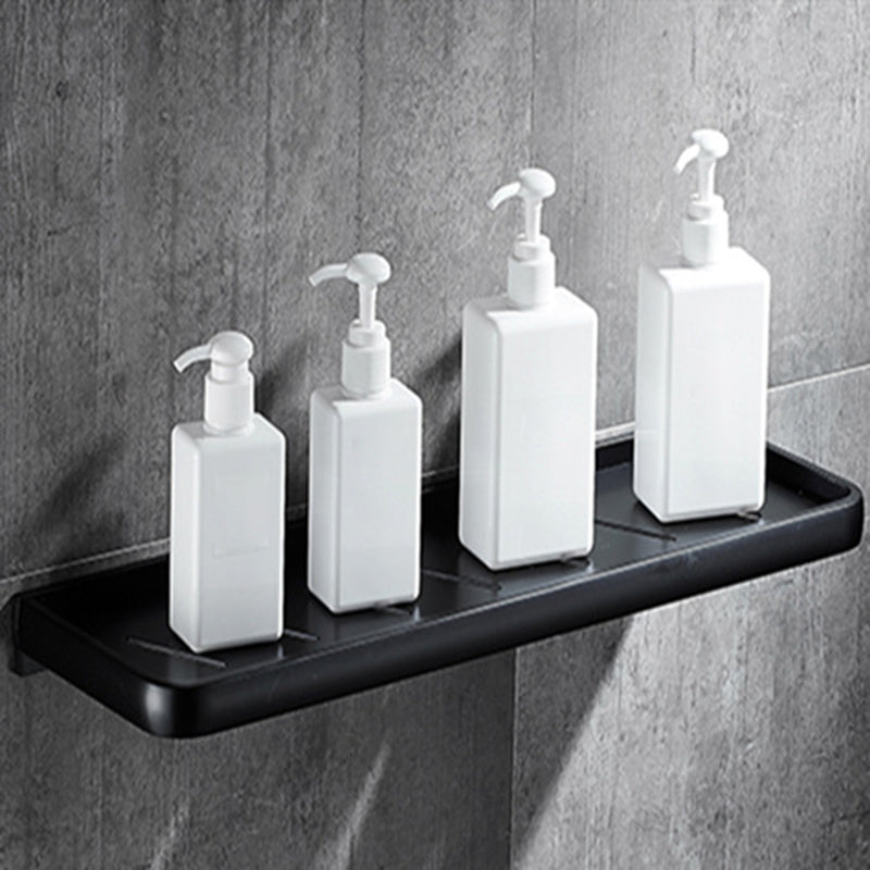 Skorter | Contemporary 8-piece Bathroom Accessory Set Matte Black Bathroom Shelf/Paper Holder/Towel Hook