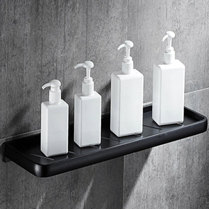 Skorter | Contemporary 8-piece Bathroom Accessory Set Matte Black Bathroom Shelf/Paper Holder/Towel Hook