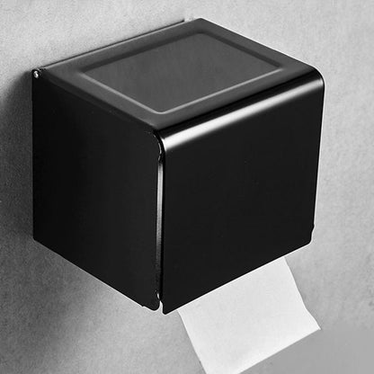 Skorter | Contemporary 8-piece Bathroom Accessory Set Matte Black Bathroom Shelf/Paper Holder/Towel Hook