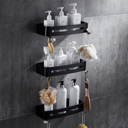 Skorter | Contemporary 8-piece Bathroom Accessory Set Matte Black Bathroom Shelf/Paper Holder/Towel Hook