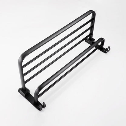 Skorter | Contemporary 8-piece Bathroom Accessory Set Matte Black Bathroom Shelf/Paper Holder/Towel Hook