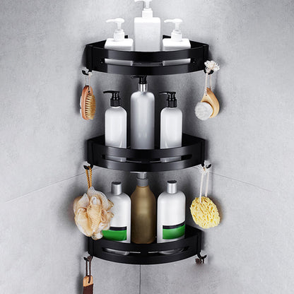 Skorter | Contemporary 8-piece Bathroom Accessory Set Matte Black Bathroom Shelf/Paper Holder/Towel Hook