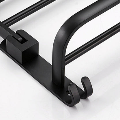 Skorter | Contemporary 8-piece Bathroom Accessory Set Matte Black Bathroom Shelf/Paper Holder/Towel Hook