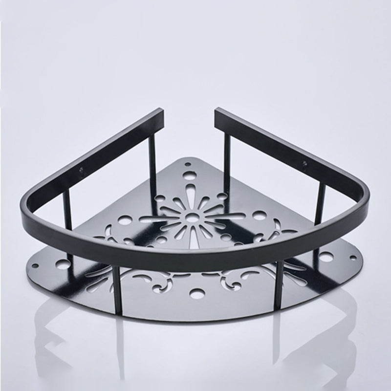 Skorter | Contemporary 8-piece Bathroom Accessory Set Matte Black Bathroom Shelf/Paper Holder/Towel Hook