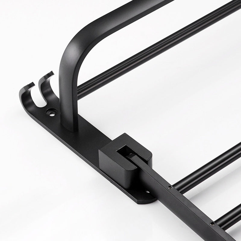 Skorter | Contemporary 8-piece Bathroom Accessory Set Matte Black Bathroom Shelf/Paper Holder/Towel Hook