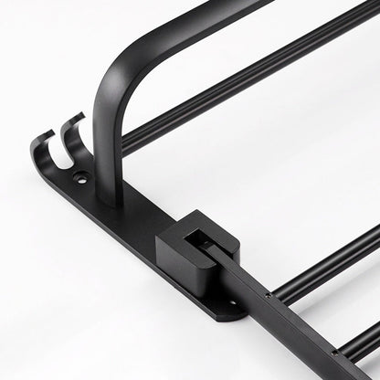 Skorter | Contemporary 8-piece Bathroom Accessory Set Matte Black Bathroom Shelf/Paper Holder/Towel Hook