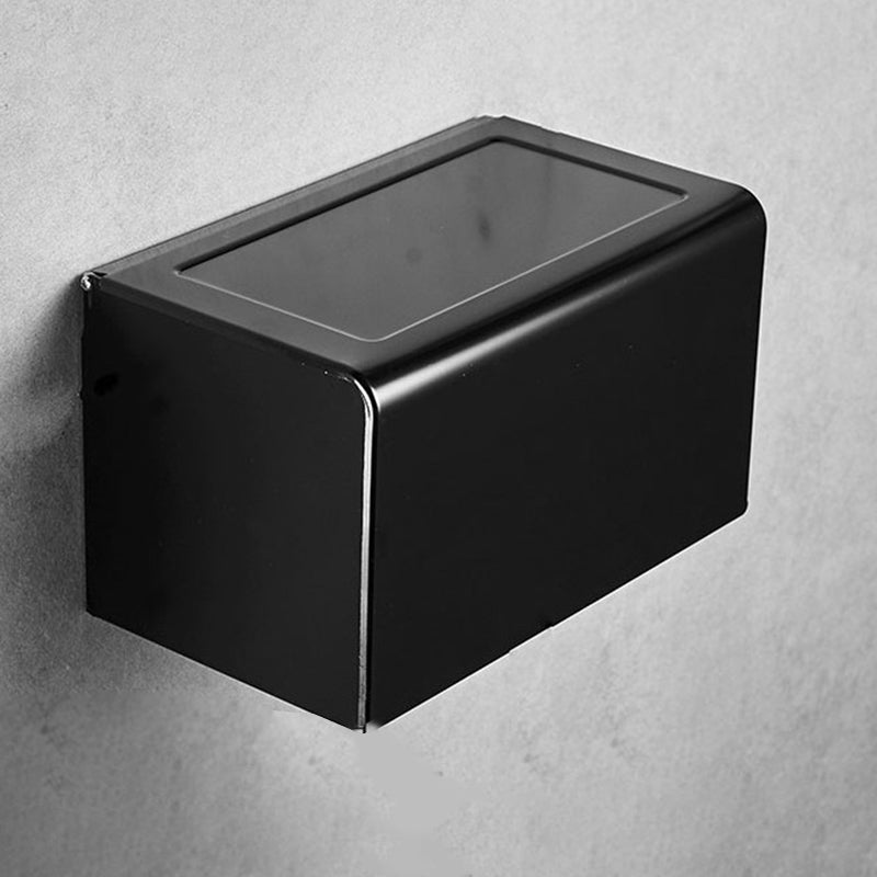 Skorter | Contemporary 8-piece Bathroom Accessory Set Matte Black Bathroom Shelf/Paper Holder/Towel Hook