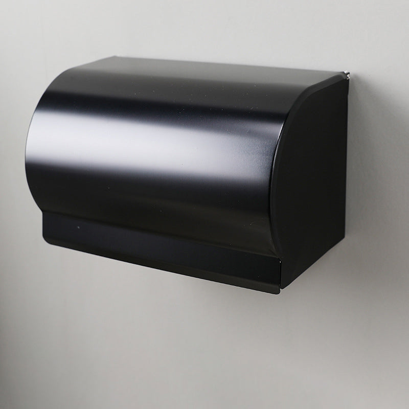 Skorter | Contemporary 8-piece Bathroom Accessory Set Matte Black Bathroom Shelf/Paper Holder/Towel Hook