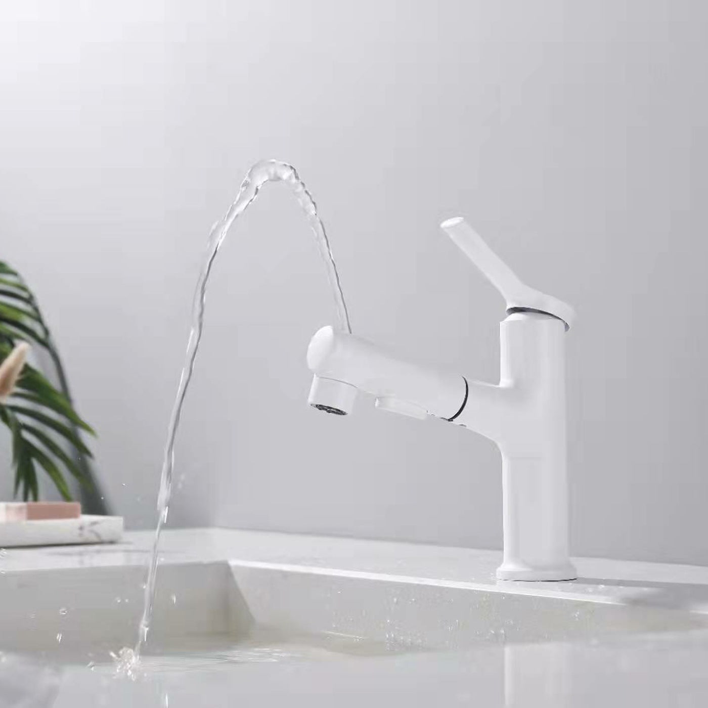 Skorter | Contemporary Vessel Faucet Copper Single Handle Low Arc Pull Down Vessel Faucet for Home