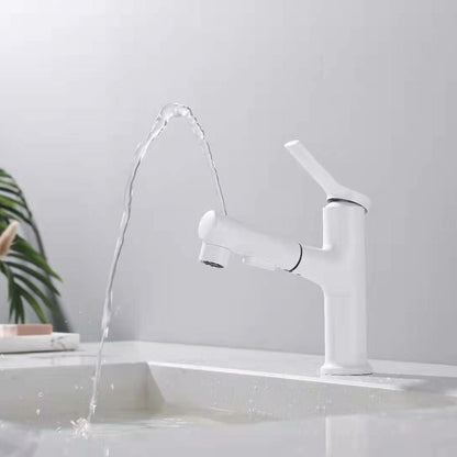 Skorter | Contemporary Vessel Faucet Copper Single Handle Low Arc Pull Down Vessel Faucet for Home