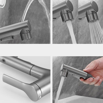 Skorter | Contemporary Vessel Faucet Copper Single Handle Low Arc Pull Down Vessel Faucet for Home