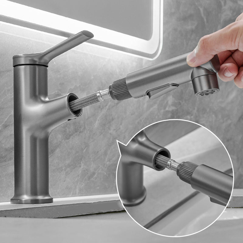 Skorter | Contemporary Vessel Faucet Copper Single Handle Low Arc Pull Down Vessel Faucet for Home