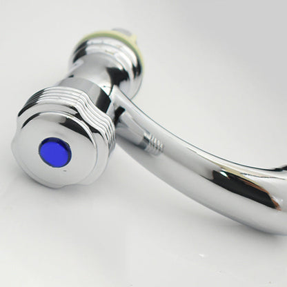 Skorter | Contemporary Water Tap Knob Handle Low Arc Zinc Faucet in Silver