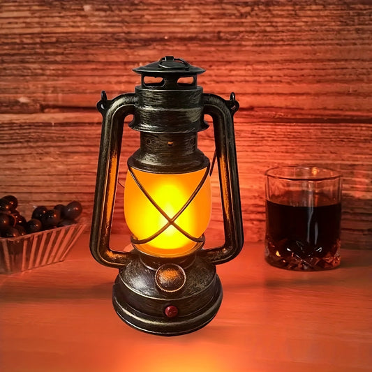 Skorter | RetroLantern - Rechargeable LED lantern with flame effect, antique copper finish