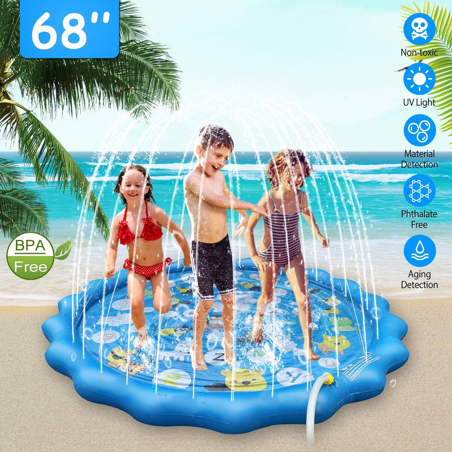 Skorter | 68" Inflatable Sprinkler Splash Pad For Kids