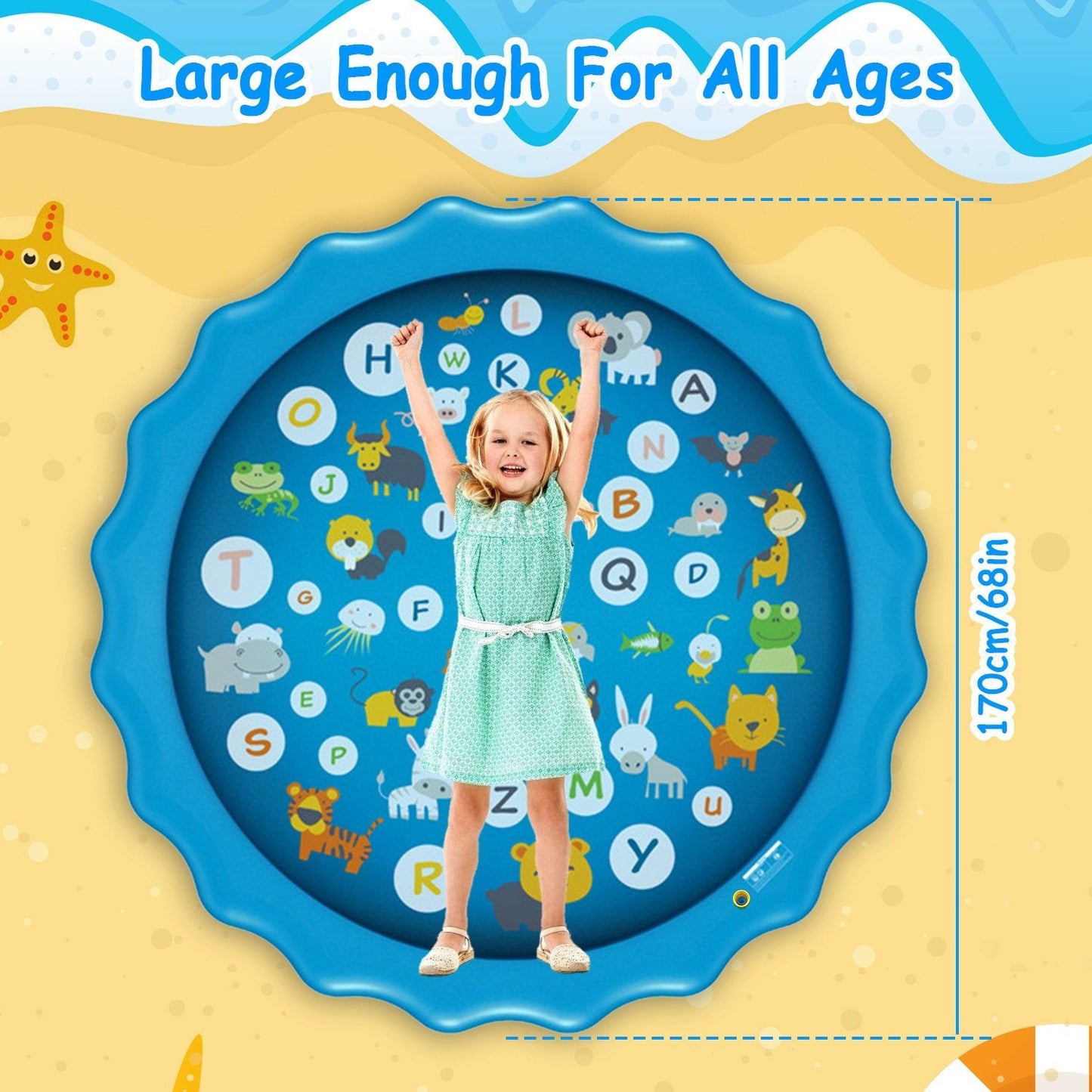 Skorter | 68" Inflatable Sprinkler Splash Pad For Kids