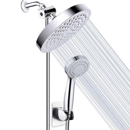 Skorter | 4-Setting Silver Shower Set Concealed Wall Mount Holder Tee with Outlet