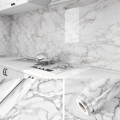 Skorter | Contemporary waterproof single tile marble print peel and stick bathroom backsplash tile