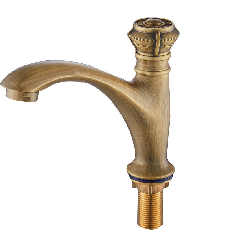 Skorter | Brass Farmhouse Sink Basin Mixer Single Hole Faucet Knob Handle Bathroom Faucet