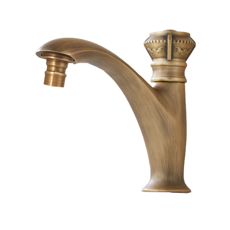 Skorter | Brass Farmhouse Sink Basin Mixer Single Hole Faucet Knob Handle Bathroom Faucet