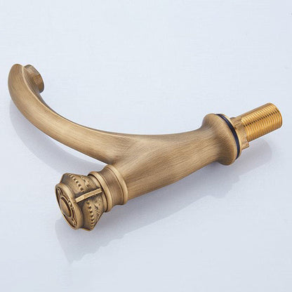 Skorter | Brass Farmhouse Sink Basin Mixer Single Hole Faucet Knob Handle Bathroom Faucet