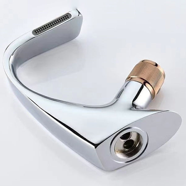 Skorter | Button Handle Faucet Contemporary Style Faucet with Waterfall Spout