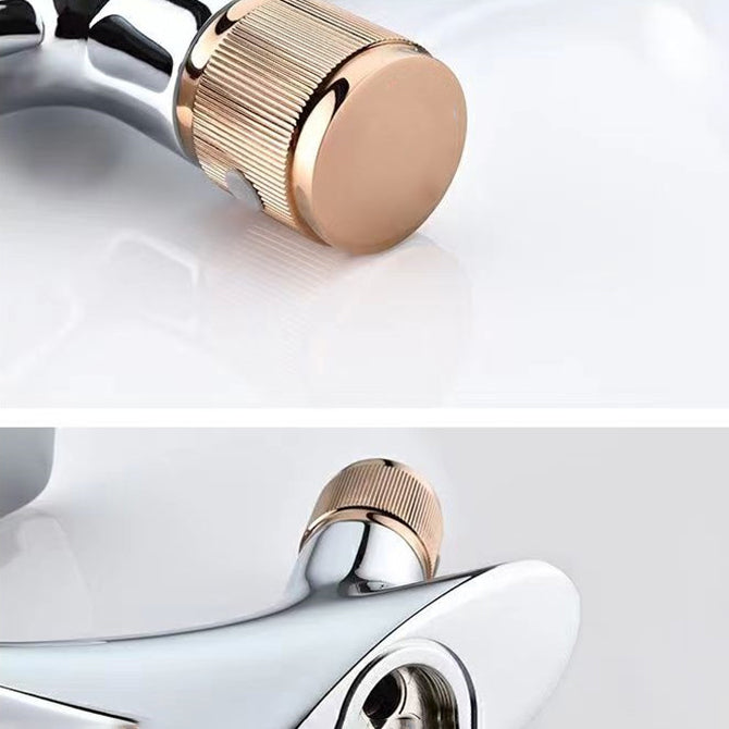 Skorter | Button Handle Faucet Contemporary Style Faucet with Waterfall Spout