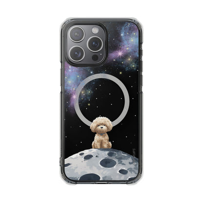 Skorter | Fluff's - Pookie the Poodle in Space Magnetic Clear Case for iPhone Series