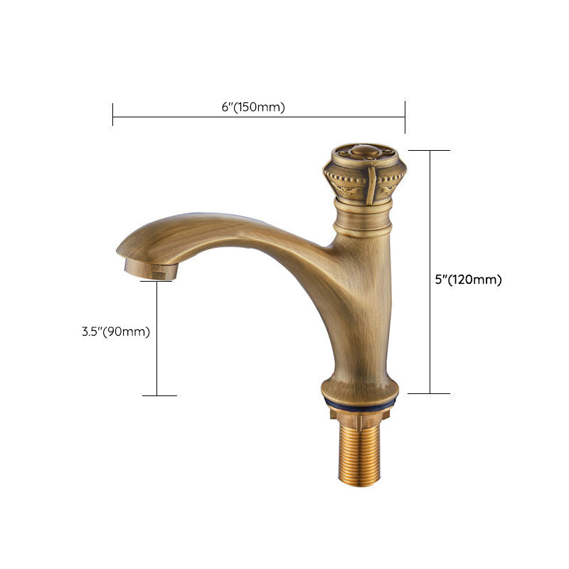 Skorter | Brass Farmhouse Sink Basin Mixer Single Hole Faucet Knob Handle Bathroom Faucet