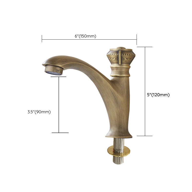 Skorter | Brass Farmhouse Sink Basin Mixer Single Hole Faucet Knob Handle Bathroom Faucet