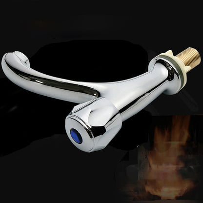 Skorter | Contemporary Centerset Faucet Knob Handle Low Arc Solid Brass Faucet