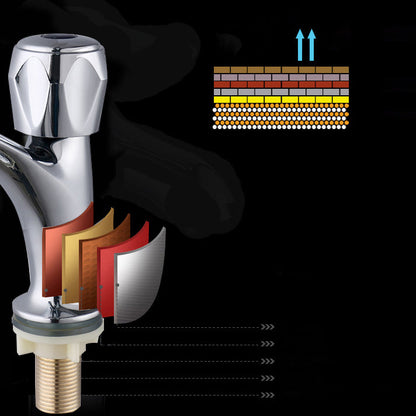 Skorter | Contemporary Centerset Faucet Knob Handle Low Arc Solid Brass Faucet