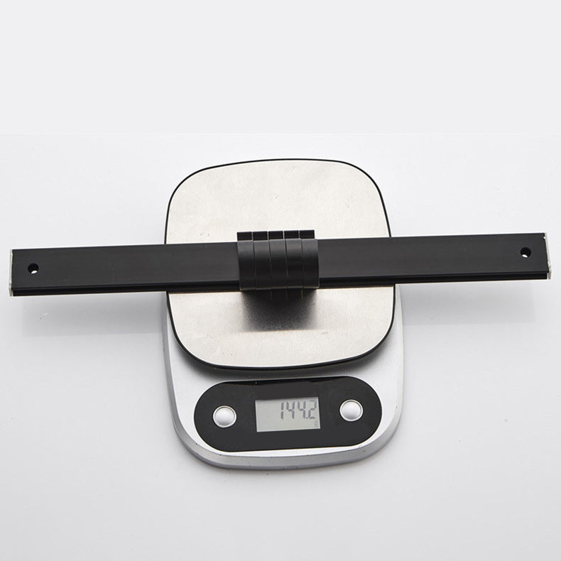 Skorter | 6-piece modern bathroom hardware set in matte black with bathroom shelf/towel holder & bathrobe hook