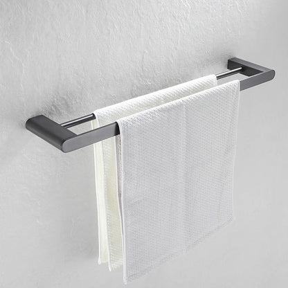 Skorter | 5-piece modern bathroom accessory set made of stainless steel with towel rail/robe hooks/toilet paper holder