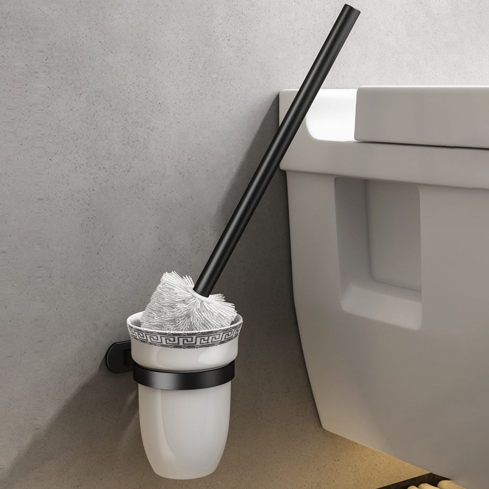 Skorter | Contemporary Bathroom Accessory Set Matte Black Bathroom Set with Bathrobe Hooks/Towel Bar